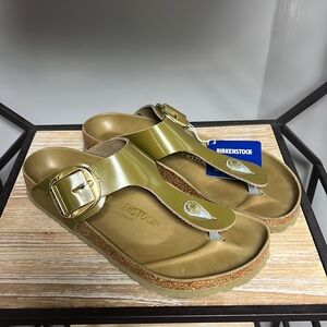 Gizeh big buckle olive green Birkenstock size 40 new with tags